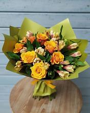 Букет цветов из:  Альстромерии и Розы в Гиагинской