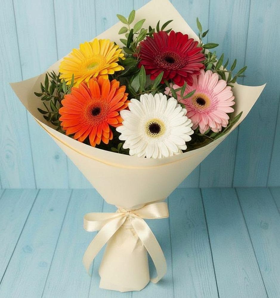 Букет цветов из: Герберы в Гиагинской