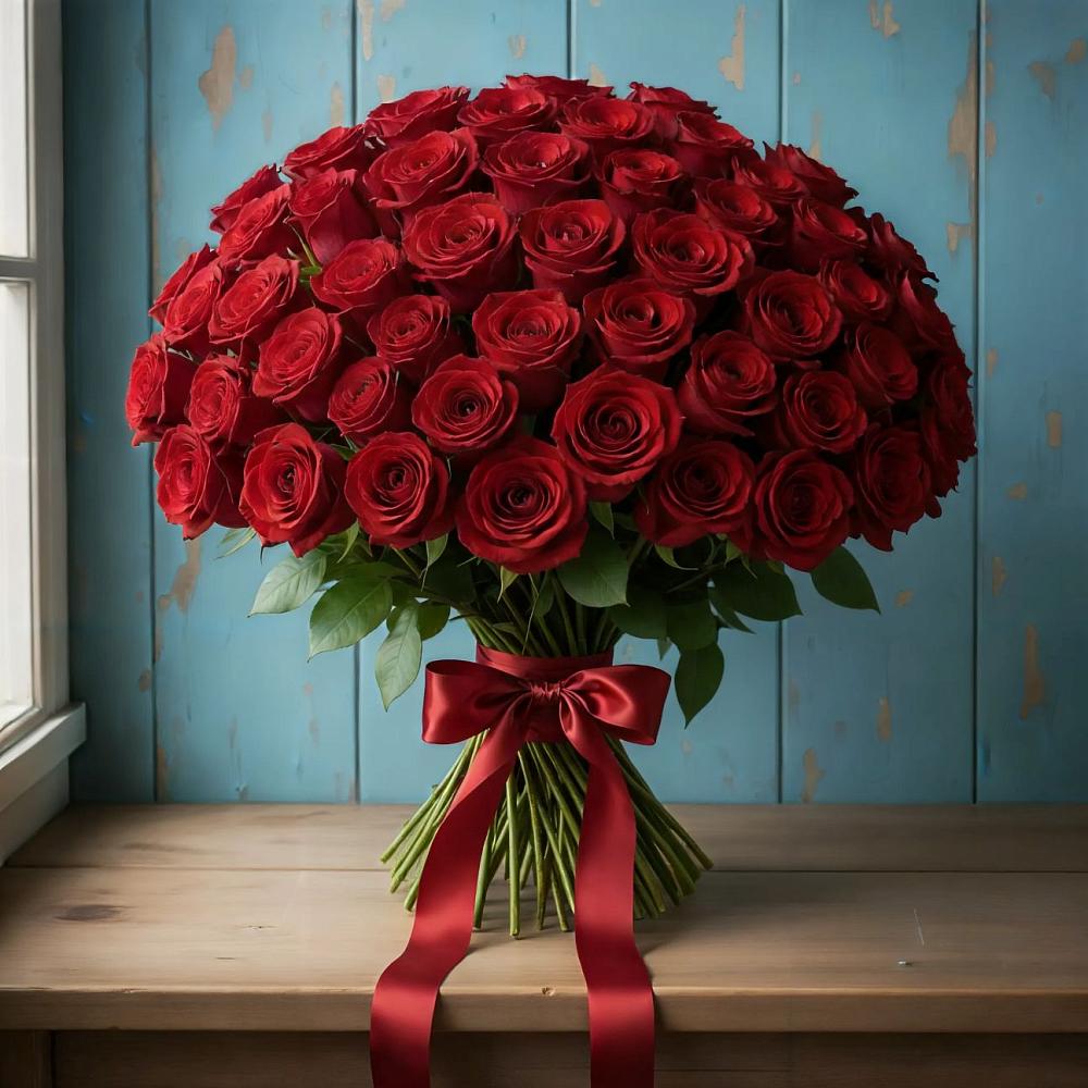 Букет Красные розы Блэк Меджик в Гиагинской