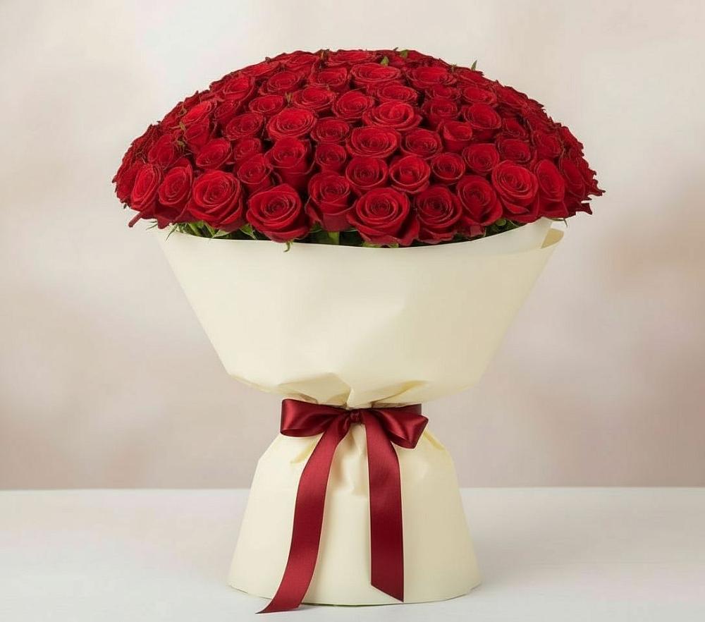 Букет 101 Красная роза Милано в Гиагинской