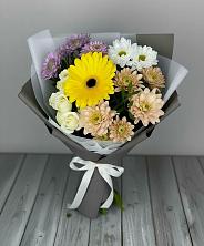 Букет цветов из:  Розы, Герберы и Хризантемы в Гиагинской