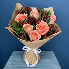 Букет цветов из:  Розы и Альстромерии в Гиагинской