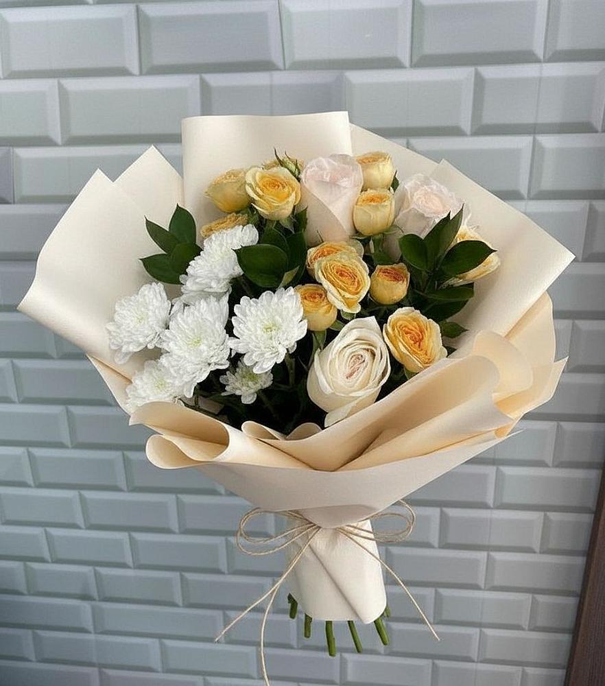 Букет цветов из: Розы и Хризантемы в Гиагинской