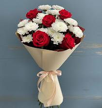 Букет цветов из:  Розы и Хризантемы в Гиагинской