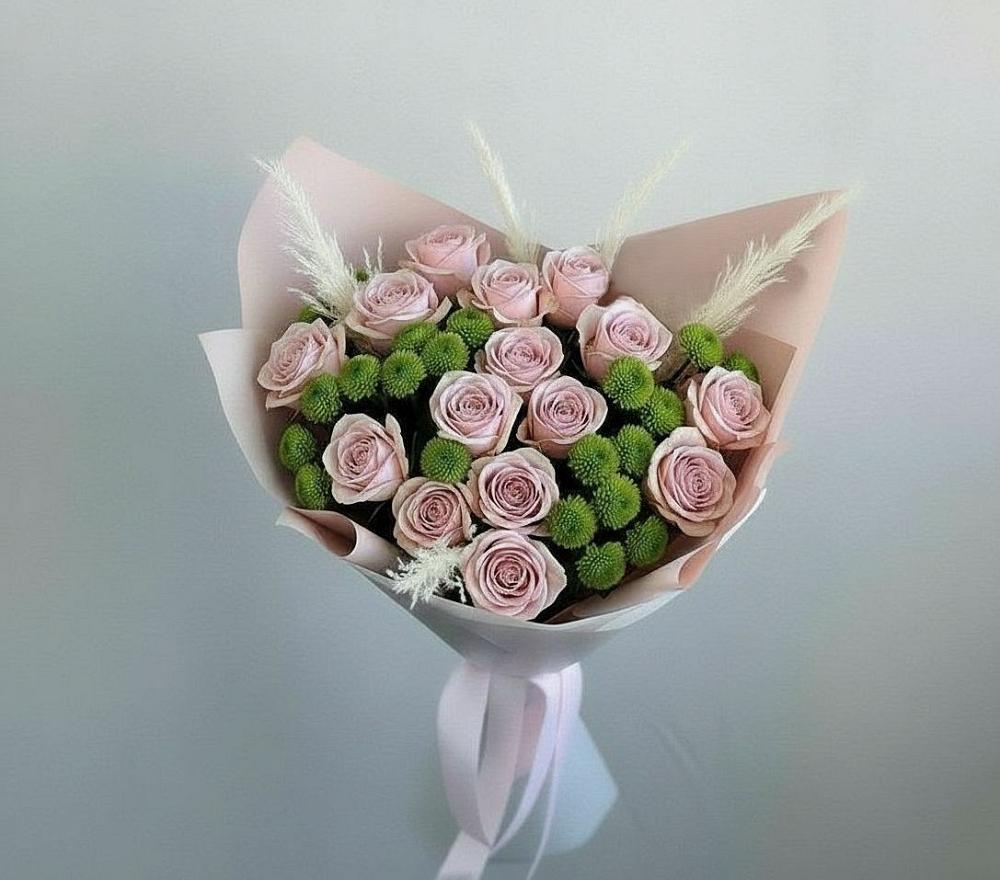 Букет цветов из: Розы и Хризантемы в Гиагинской