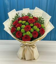 Букет цветов из:  Розы и Хризантемы в Гиагинской